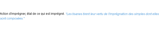 Définition imprégnation ACAD 1798