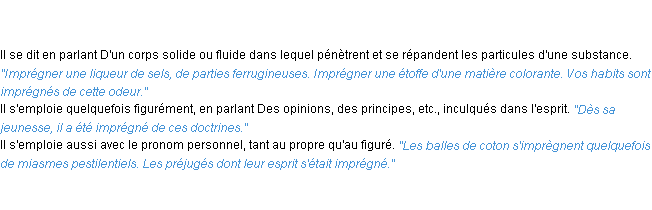 Définition imprégner ACAD 1835