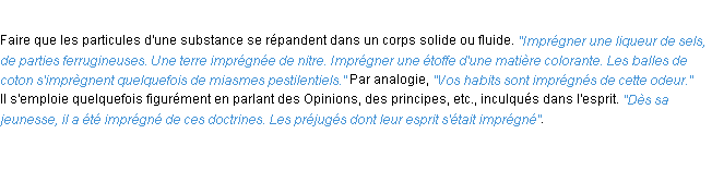 Définition imprégner ACAD 1932