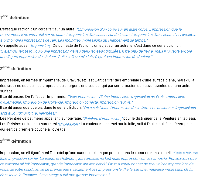 Définition impression ACAD 1798