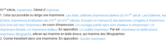 Définition imprimeur ACAD 1986