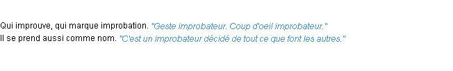 Définition improbateur ACAD 1932