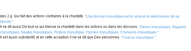 Définition impudique ACAD 1798