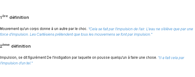 Définition impulsion ACAD 1798