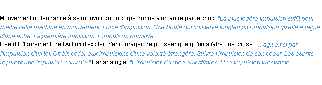 Définition impulsion ACAD 1932