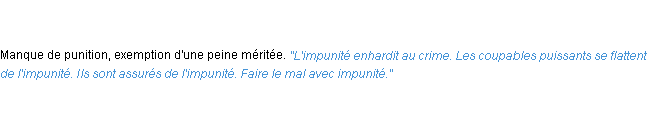 Définition impunité ACAD 1835