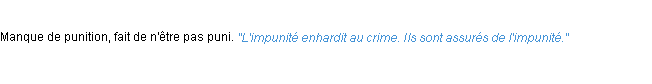 Définition impunité ACAD 1932