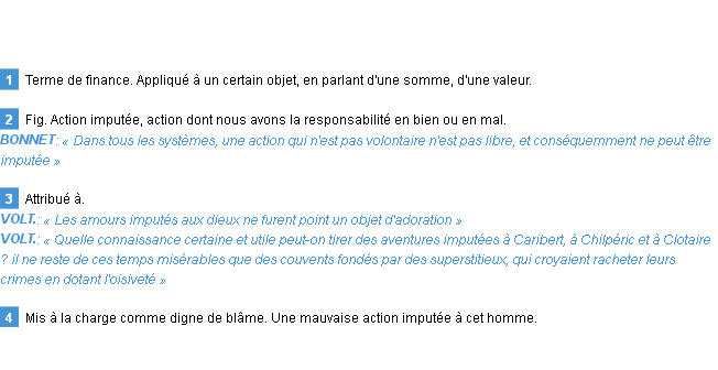 Définition imputé Emile Littré