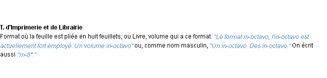 Définition in-octavo ACAD 1932