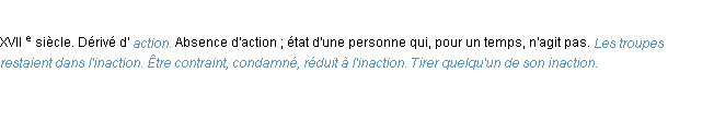 Définition inaction ACAD 1986