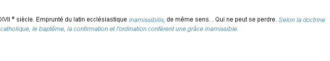 Définition inamissible ACAD 1986