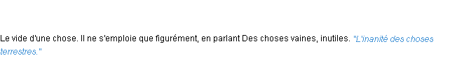 Définition inanité ACAD 1835