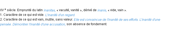 Définition inanité ACAD 1986