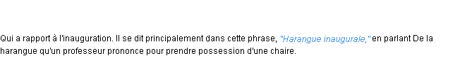 Définition inaugural ACAD 1798