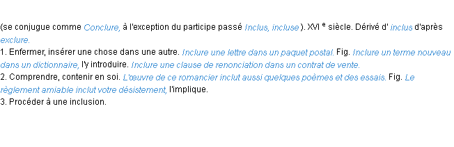 Définition inclure ACAD 1986