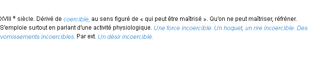 Définition incoercible ACAD 1986