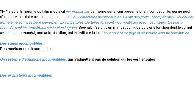 Définition incompatible ACAD 1986