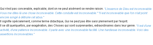 Définition inconcevable ACAD 1932