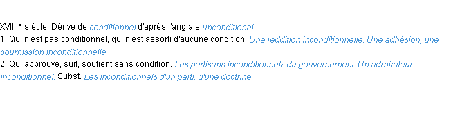 Définition inconditionnel ACAD 1986