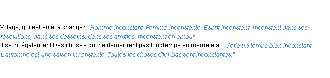 Définition inconstant ACAD 1835