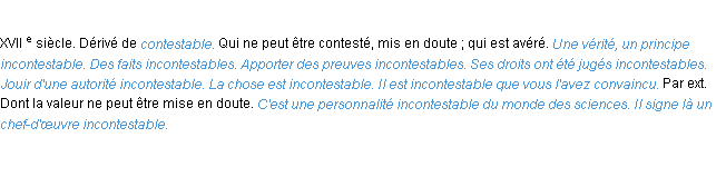 Définition incontestable ACAD 1986