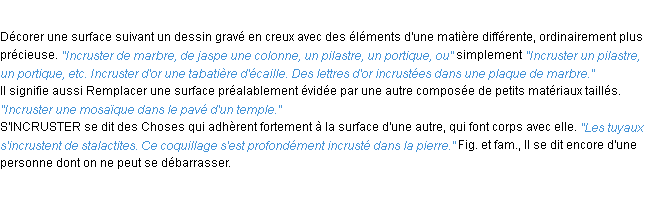 Définition incruster ACAD 1932