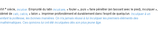 Définition inculquer ACAD 1986