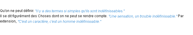 Définition indéfinissable ACAD 1932
