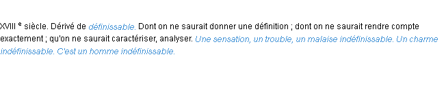 Définition indéfinissable ACAD 1986