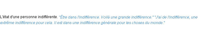 Définition indifférence ACAD 1798