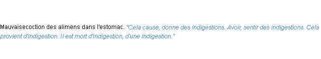 Définition indigestion ACAD 1798