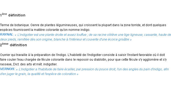 Définition indigotier Emile Littré