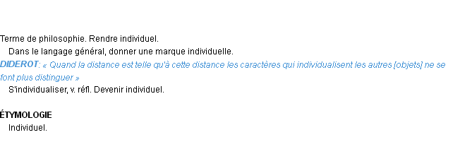 Définition individualiser Emile Littré