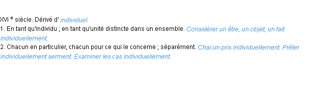 Définition individuellement ACAD 1986