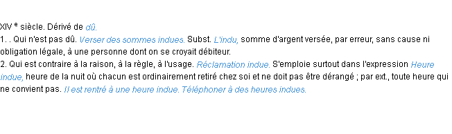 Définition indu ACAD 1986