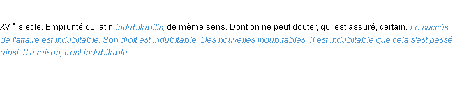 Définition indubitable ACAD 1986