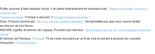 Définition induire ACAD 1932