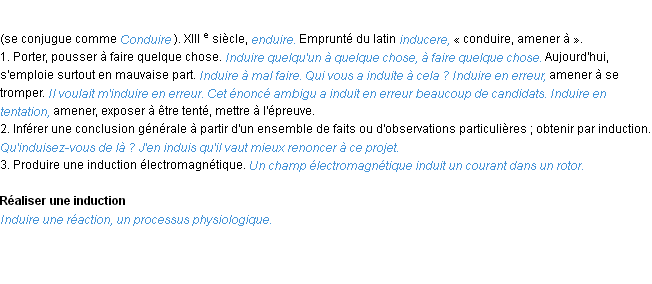 Définition induire ACAD 1986