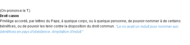 Définition indult ACAD 1932