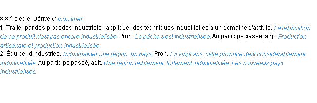 Définition industrialiser ACAD 1986