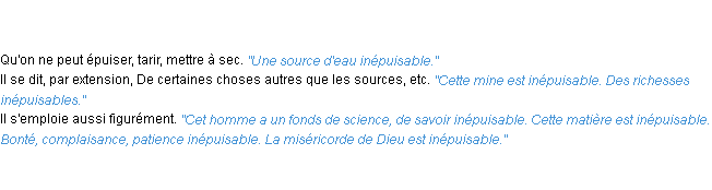 Définition inépuisable ACAD 1835 Définition inépuisable ACAD 1835