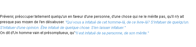 Définition infatuer ACAD 1798