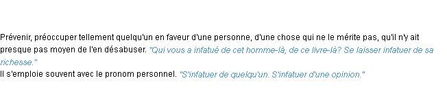 Définition infatuer ACAD 1835