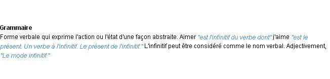 Définition infinitif ACAD 1932