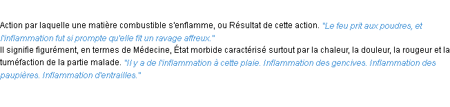 Définition inflammation ACAD 1932