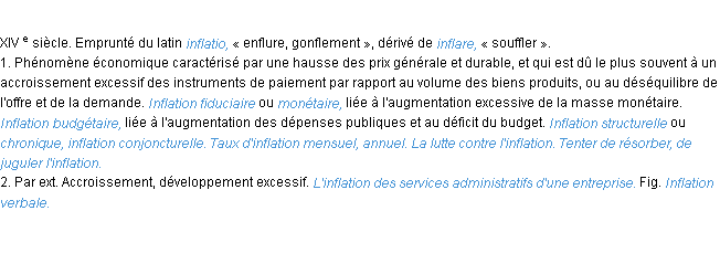 Définition inflation ACAD 1986