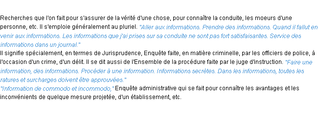 Définition information ACAD 1932