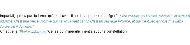 Définition informé ACAD 1798