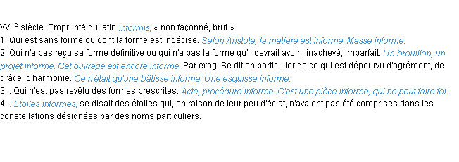 Définition informé ACAD 1986