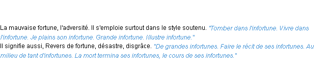 Définition infortuné ACAD 1835